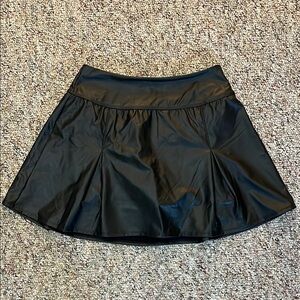 Aerie OFFLINE Real Luxe Black Leather Skirt